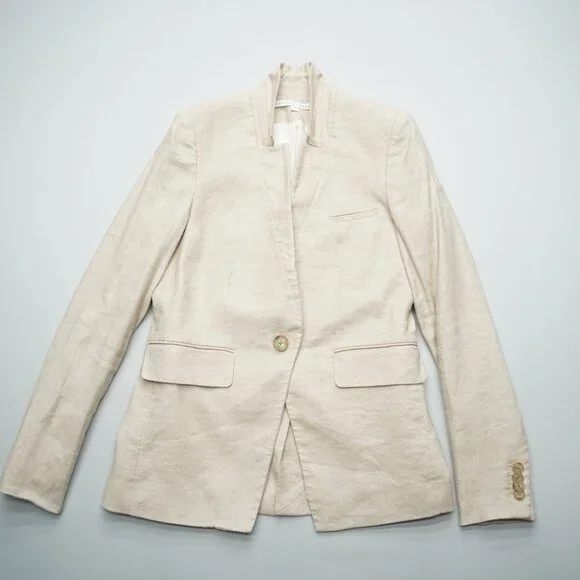 Veronica Beard Linen Upcollar Dickey Jacket Blazer Size 4 - Picture 3 of 15